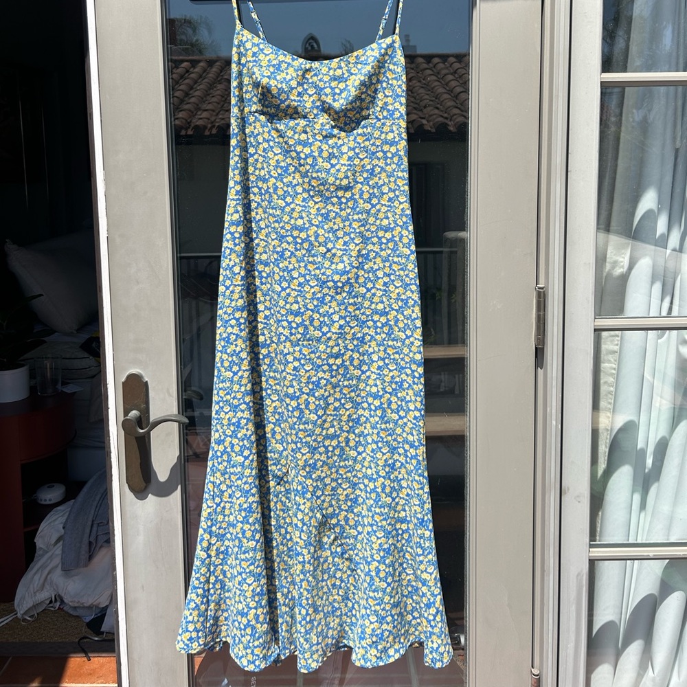 Floral Spaghetti Strap Satin Maxi Dress